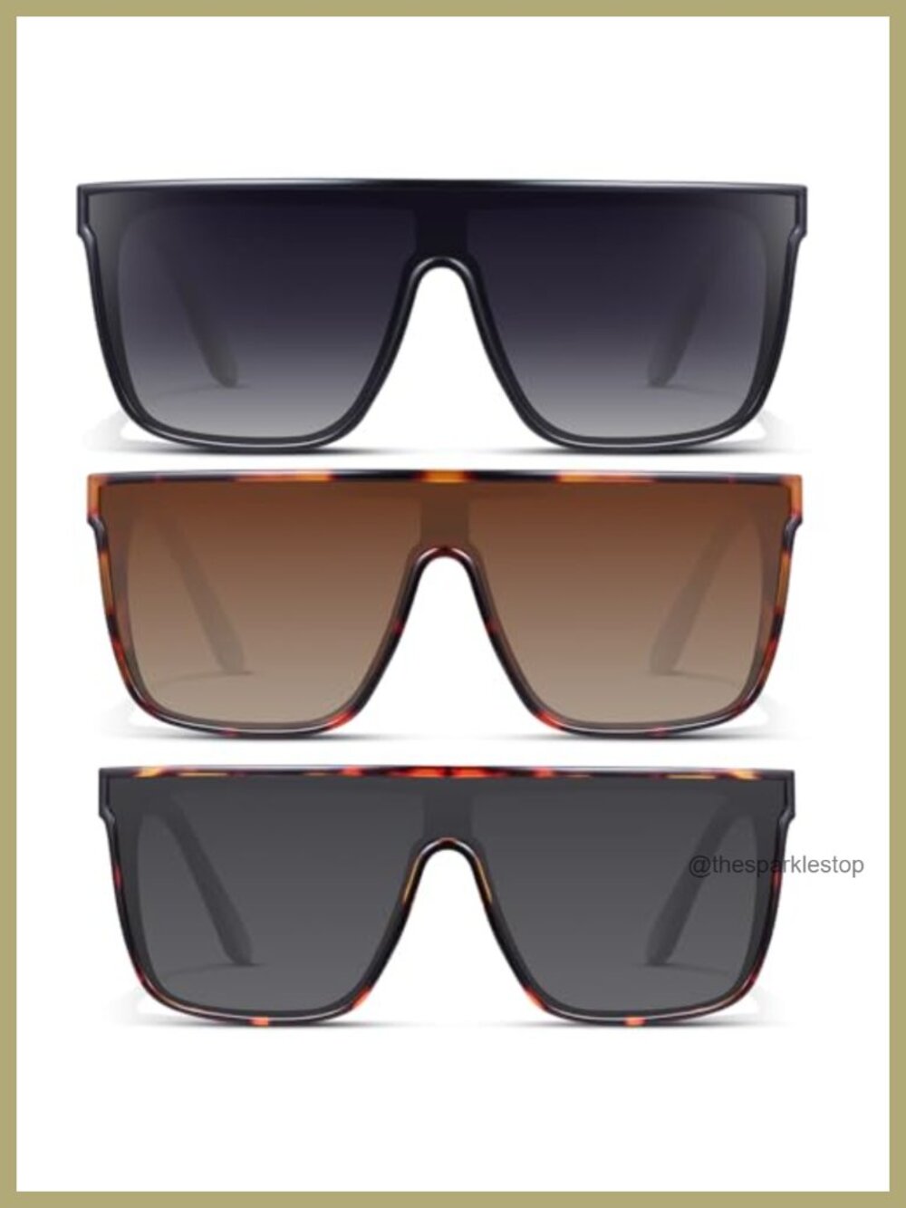 Oversized Square Sunglasses with UV Protection and Integrated Lens
